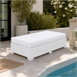 Afuera Living Rattan Patio Ottoman with Cushion in White Finish