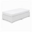 Afuera Living Rattan Patio Ottoman with Cushion in White Finish