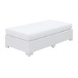 Afuera Living Rattan Patio Ottoman with Cushion in White Finish