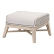 Afuera Living Outdoor Footstool with Teak Legs and Rope Design in Taupe
