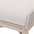 Afuera Living Outdoor Footstool with Teak Legs and Rope Design in Taupe
