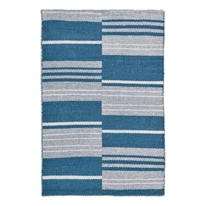 Afuera Living 24x36&quot Outdoor Area Rug in Blue Polypropylene Fabric