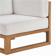Afuera Living Solid Teak Outdoor Corner Chair in Natural White