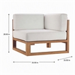 Afuera Living Solid Teak Outdoor Corner Chair in Natural White