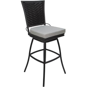Afuera Living 26&quot Counter Bar Stool with White Fabric and Gray Frame