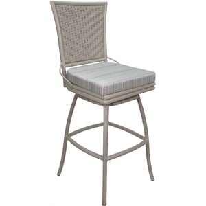 Afuera Living 26&quot Counter Bar Stool with Cream Fabric and Beige Frame