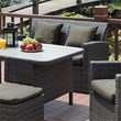 Afuera Living Aluminum and Rattan Patio Loveseat in Grey