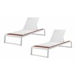 Afuera Living Avra Aluminum Patio Lounger Set in White with Rear Wheels