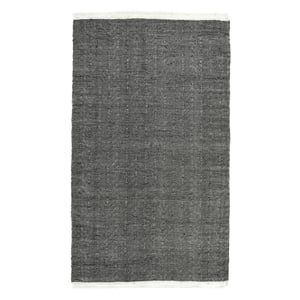 Afuera Living 24 x 36&quot Herringbone Polypropylene Area Rug in Charcoal