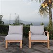 Afuera Living 2-Piece Solid Teak Patio Sectional Sofa Set in Natural Gray