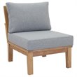 Afuera Living 2-Piece Solid Teak Patio Sectional Sofa Set in Natural Gray