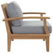 Afuera Living 2-Piece Solid Teak Patio Sectional Sofa Set in Natural Gray