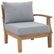 Afuera Living 6-Piece Teak Patio Sectional Sofa Set in Natural/Gray