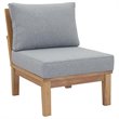 Afuera Living 6-Piece Teak Patio Sectional Sofa Set in Natural/Gray