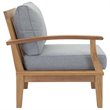 Afuera Living 6-Piece Teak Patio Sectional Sofa Set in Natural/Gray