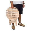 Afuera Living Adirondack Round Foldable Cedar Side Table in Beige