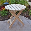 Afuera Living Adirondack Round Foldable Cedar Side Table in Beige
