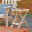 Afuera Living Adirondack Round Foldable Cedar Side Table in Beige