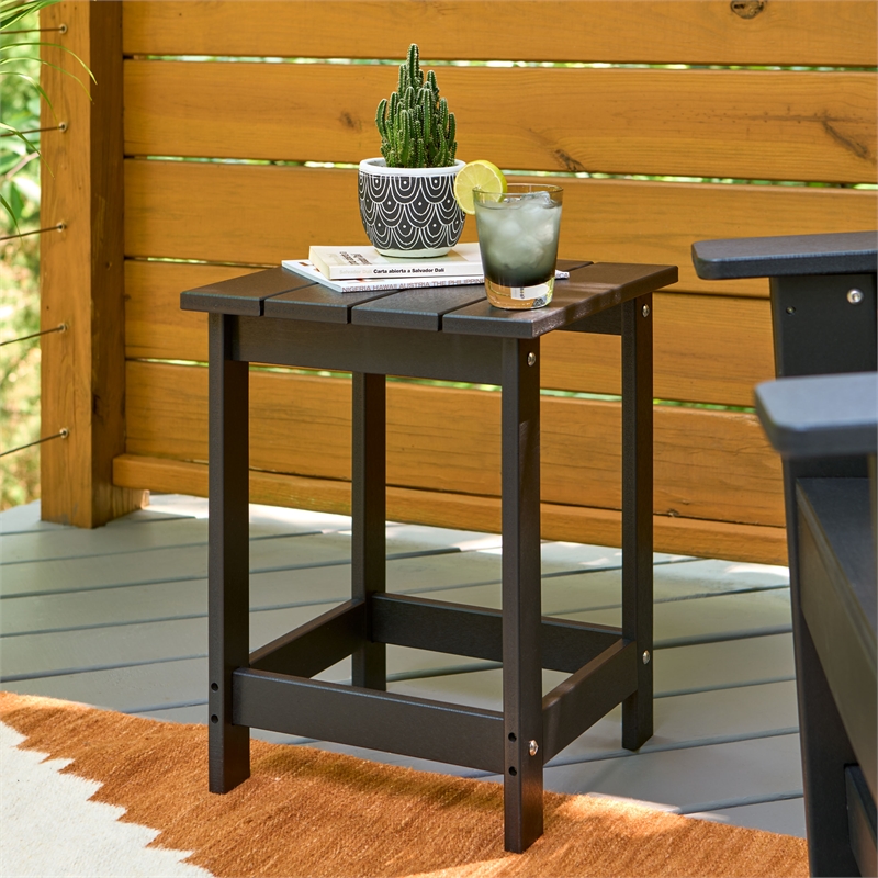 Afuera Living Adirondack Square Resin End Table for Indoor/Outdoor Use