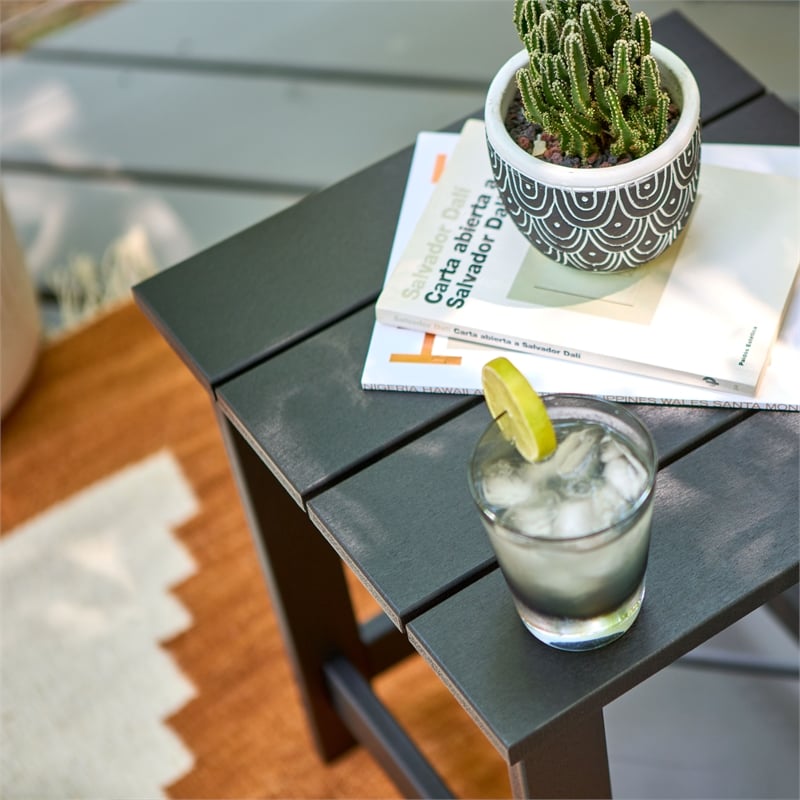 Afuera Living Adirondack Square Resin End Table for Indoor/Outdoor Use