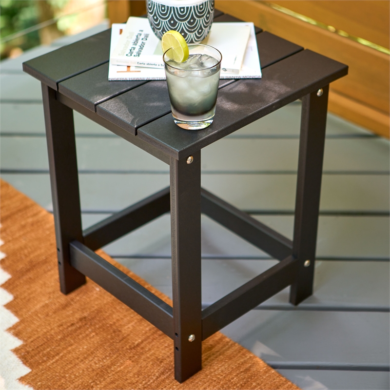 Afuera Living Adirondack Square Resin End Table for Indoor/Outdoor Use