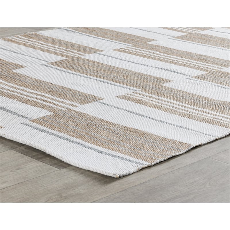Afuera Living 96 x 120 in Polypropylene Area Rug in Ivory/Natural