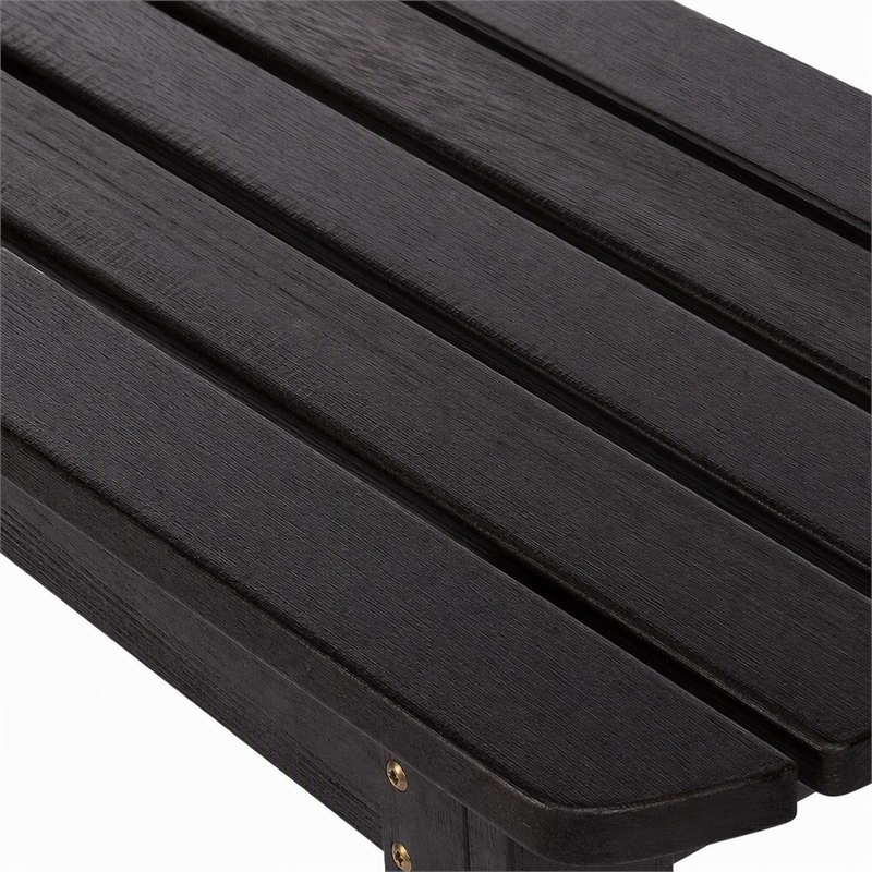 Afuera Living 60-In Cedar Wood Backless Garden Bench in Black Finish