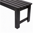 Afuera Living 60-In Cedar Wood Backless Garden Bench in Black Finish