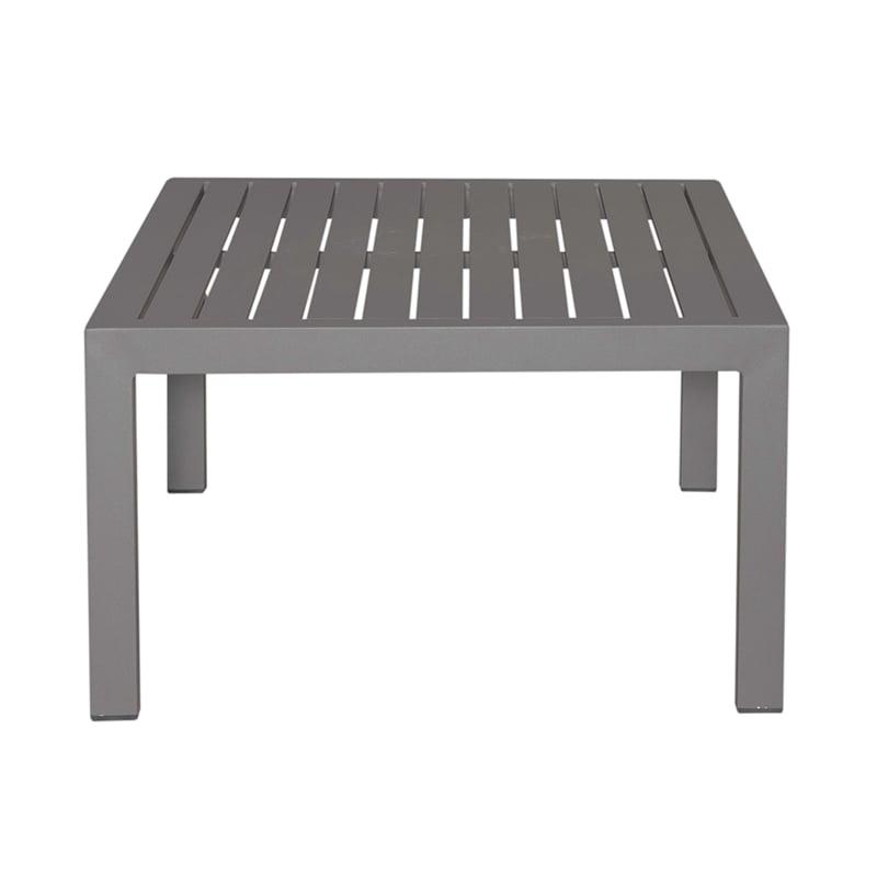 Afuera Living Gray Aluminum Outdoor Cocktail Table with Slat Top
