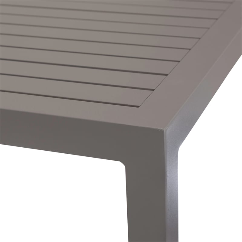 Afuera Living Gray Aluminum Outdoor Cocktail Table with Slat Top