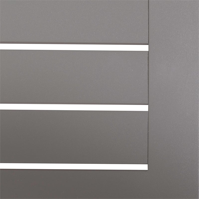 Afuera Living Gray Aluminum Outdoor Cocktail Table with Slat Top
