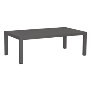 Afuera Living Gray Aluminum Outdoor Cocktail Table with Slat Top