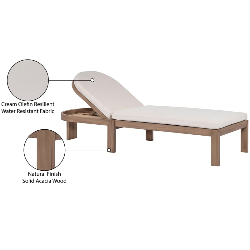 Afuera Living Cream Water Resistant Patio Lounge Chair with Cover