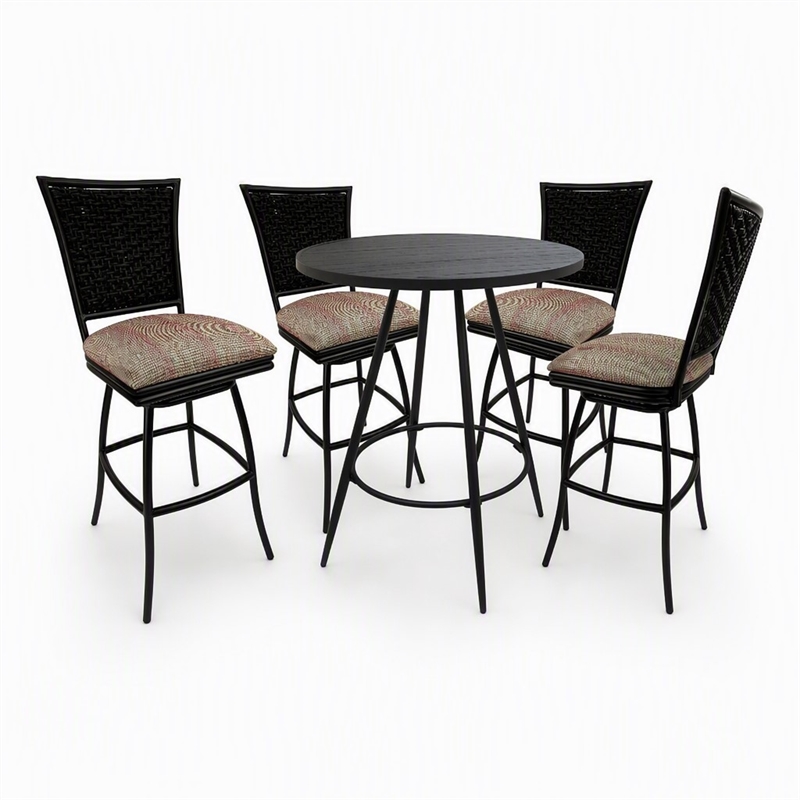 Afuera Living Erin 5-Piece Indoor/Outdoor Pub Set in Multi-Color Sun Fabric