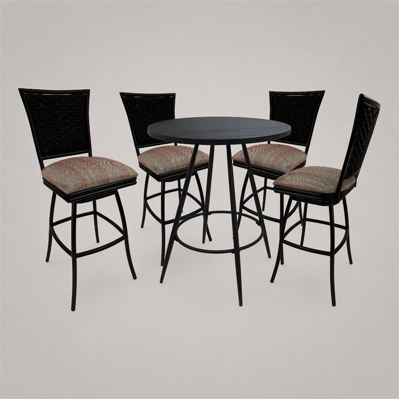 Afuera Living Erin 5-Piece Indoor/Outdoor Pub Set in Multi-Color Sun Fabric