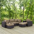 Afuera Living 6-Piece Aluminum Rattan Patio Sectional Set in Espresso Mocha