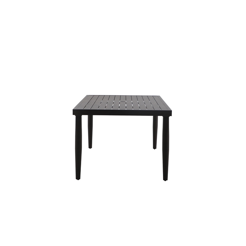 Afuera Living Aluminum Patio Dining Table with Slatted Top in Brown Finish