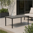 Afuera Living Aluminum Patio Dining Table with Slatted Top in Brown Finish
