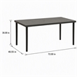Afuera Living Aluminum Patio Dining Table with Slatted Top in Brown Finish