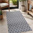 Afuera Living Lattice Polyester Fabric Accent Rug in Gray/Ivory 60 x 96
