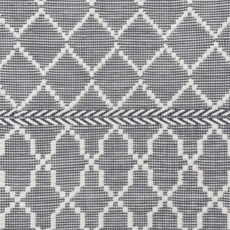 Afuera Living Lattice Polyester Fabric Accent Rug in Gray/Ivory 60 x 96