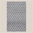 Afuera Living Lattice Polyester Fabric Accent Rug in Gray/Ivory 60 x 96