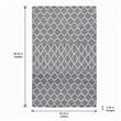 Afuera Living Lattice Polyester Fabric Accent Rug in Gray/Ivory 60 x 96