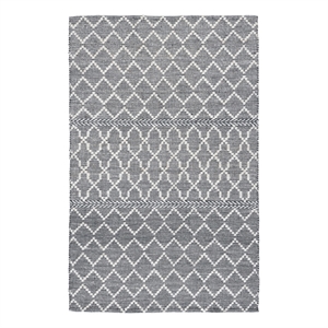 Afuera Living Lattice Polyester Fabric Accent Rug in Gray/Ivory 60 x 96&quot