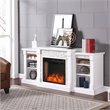 Afuera Living Gallatin Engineered Wood Smart Fireplace with Bookcases in White