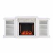 Afuera Living Gallatin Engineered Wood Smart Fireplace with Bookcases in White