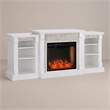 Afuera Living Gallatin Engineered Wood Smart Fireplace with Bookcases in White