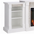 Afuera Living Gallatin Engineered Wood Smart Fireplace with Bookcases in White