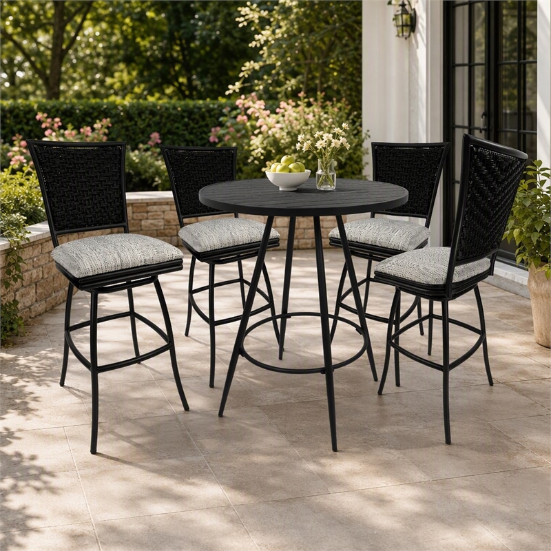 Afuera Living Erin 5-Piece Outdoor Fabric Pub Set with Multi-Color Finish