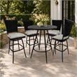 Afuera Living Erin 5-Piece Outdoor Fabric Pub Set with Multi-Color Finish